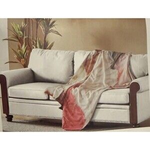 Callisto Home Velvet Throw 50" x 60" Multicolor Pink White Large Floral NWT $125